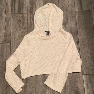 Cream knitted cropped long sleeve